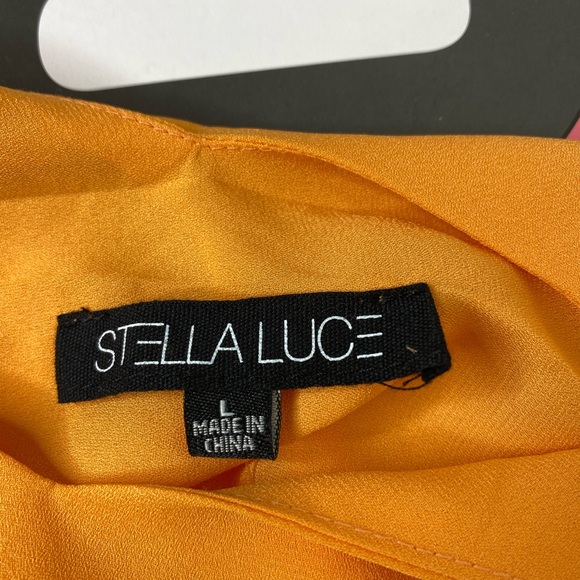 NEW  Stella Luce Orange V-Neck Spaghetti Strap Tank Top Women’s Large - Picture 6 of 12